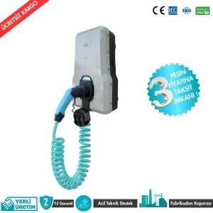 Volti Home 22 kW Elektrikli Araç AC Şarj İstasyonu (Spiral Kablolu, 380 V)