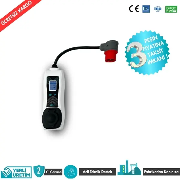 Volti 3Go 22 kW 90 Derece Portatif Elektrikli Araç Şarj Cihazı - Görsel 2